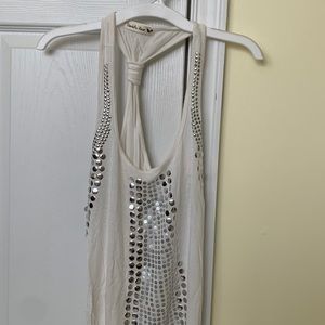 Double zero tank w/ silver sequins